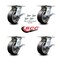 Service Caster 5 Inch Rubber on Aluminum Caster Set with Roller Bearings and Brakes/Swivel Lock SCC-35S520-RAR-SLB-BSL-4 - alternate 2